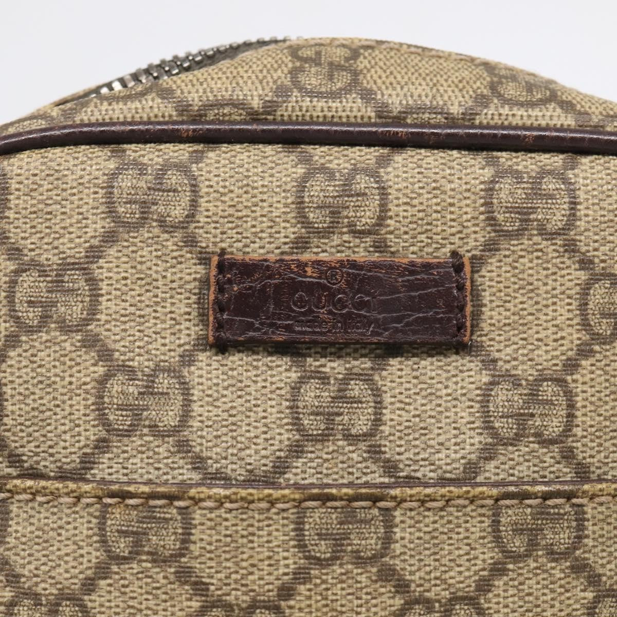 Gucci Vintage Front Pocket Flat Messenger GG Canvas and Leather, Beige, Canvas, Shoulder Bag