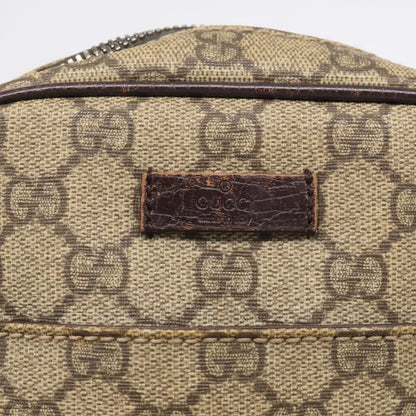 Gucci Vintage Front Pocket Flat Messenger GG Canvas and Leather, Beige, Canvas, Shoulder Bag