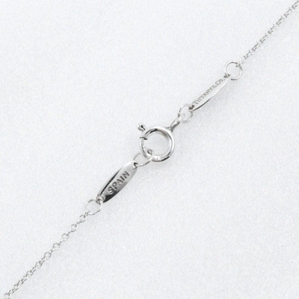 Tiffany & Co. Elsa Peretti Open Heart Pendant Sterling Silver with Diamond, Silver, Silver, Necklace