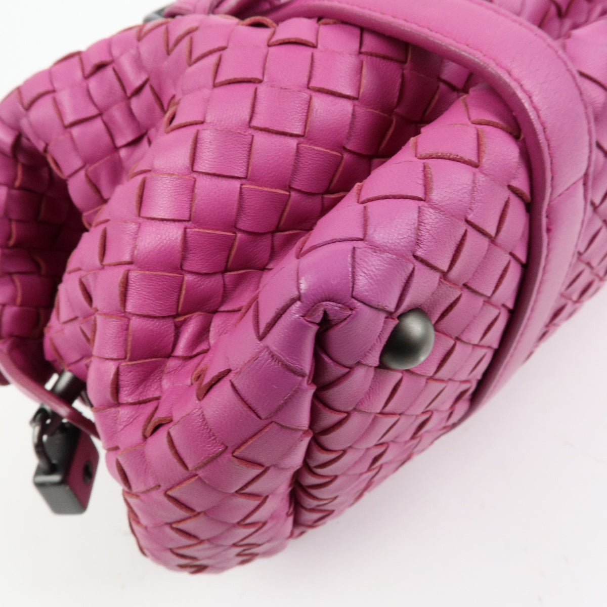 Bottega Veneta Boston Intrecciato Nappa, Pink, Leather, Handbag