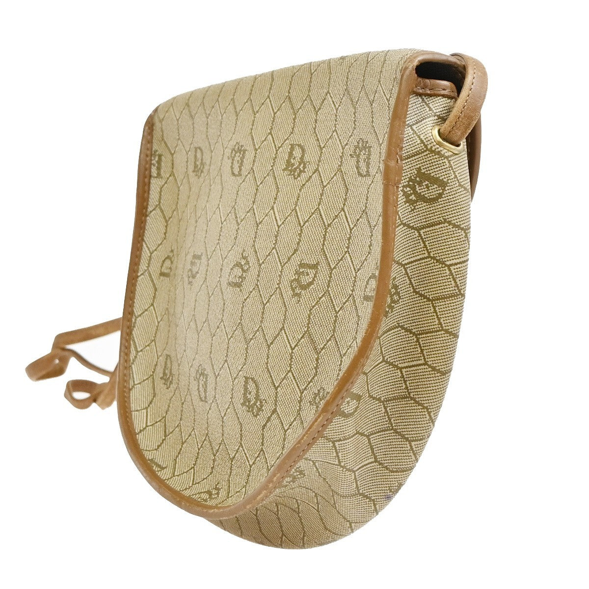 Christian Dior Vintage Honeycomb Canvas, Beige, PVC, Shoulder Bag
