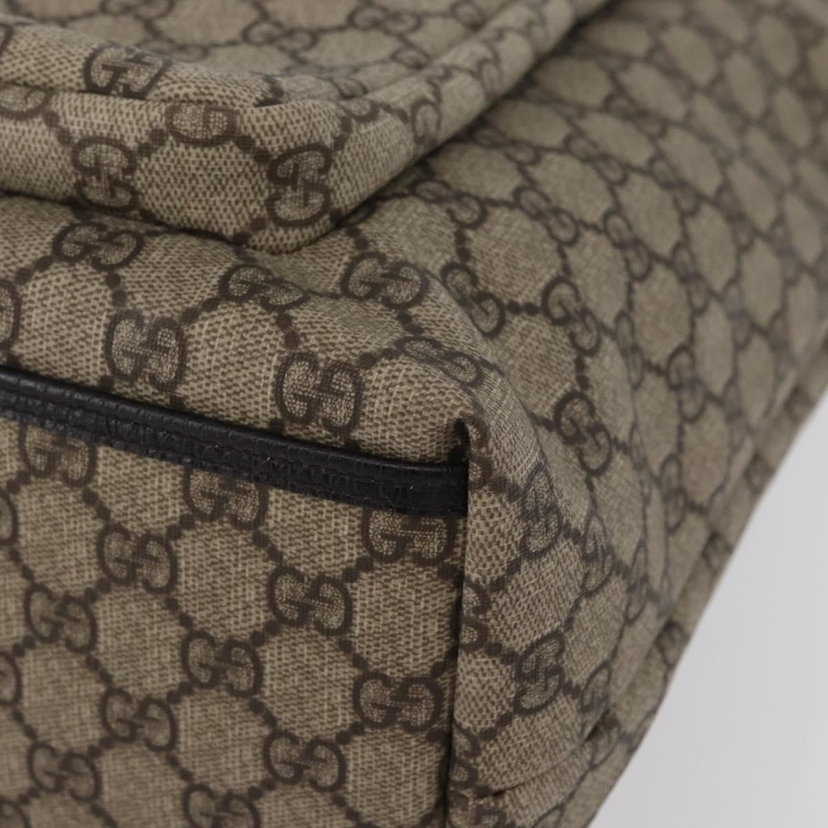 Gucci Vintage Front Pocket Tote GG Coated Canvas with Leather, Beige, Canvas, Tote Bag