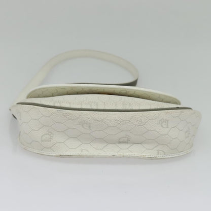 Christian Dior Vintage Honeycomb Flap Coated Canvas, White, Canvas, Wallet