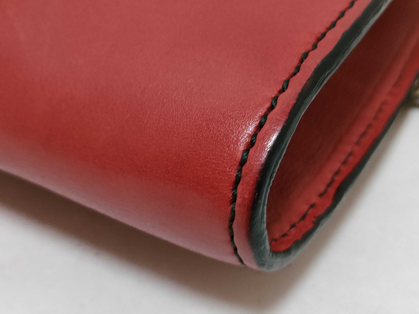 Gucci Emily Chain Flap Bag Leather, RED, LEATHER, Shoulder bag