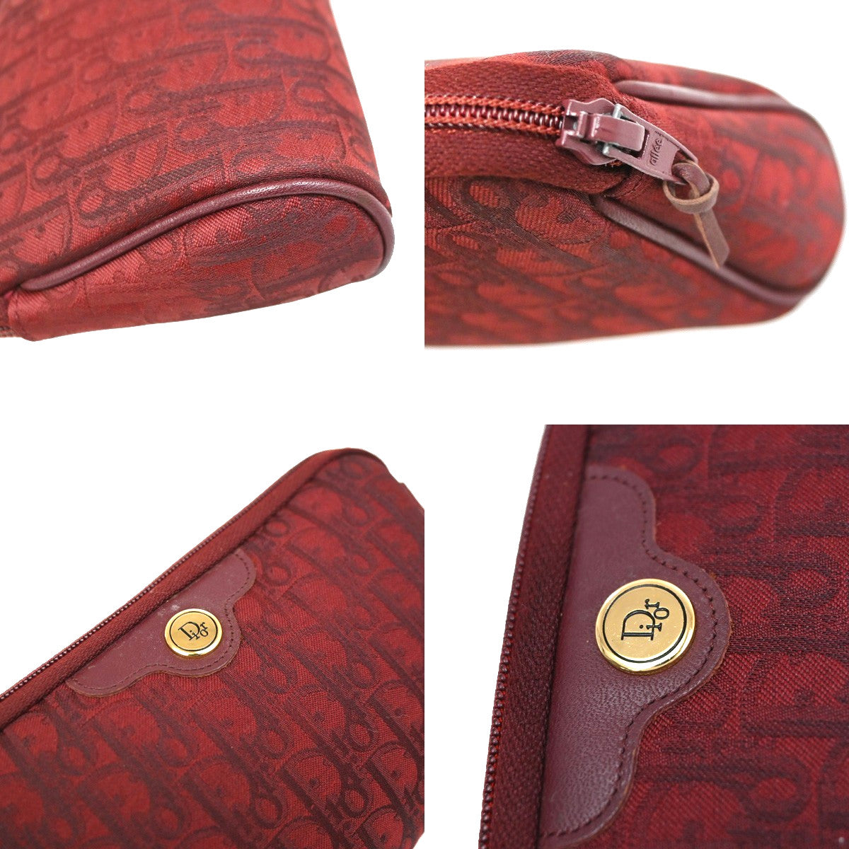 Christian Dior Vintage Trotter Canvas, Red, Canvas, Clutch
