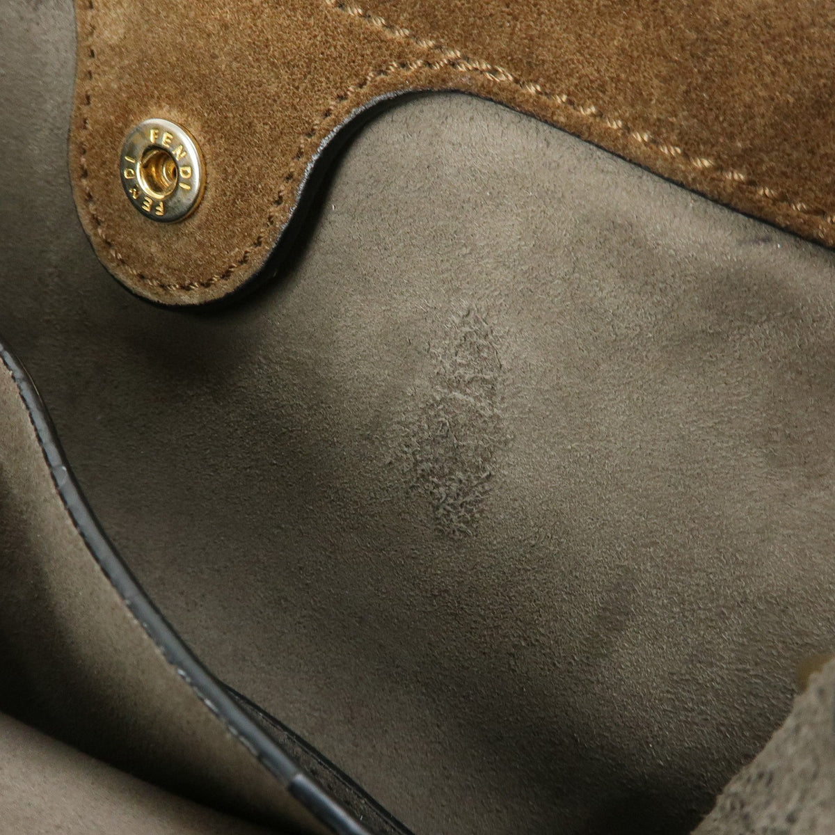 Fendi Flip Leather and Suede, Black, Leather, Tote Bag