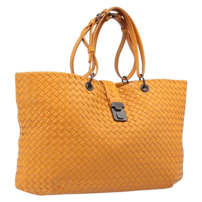 Bottega Veneta Capri Intrecciato Nappa, Orange, Leather, Tote Bag