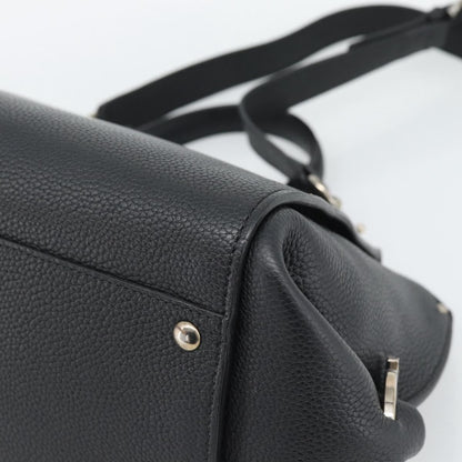 Salvatore Ferragamo Sofia Satchel Grainy Leather, Black, Leather, Handbag