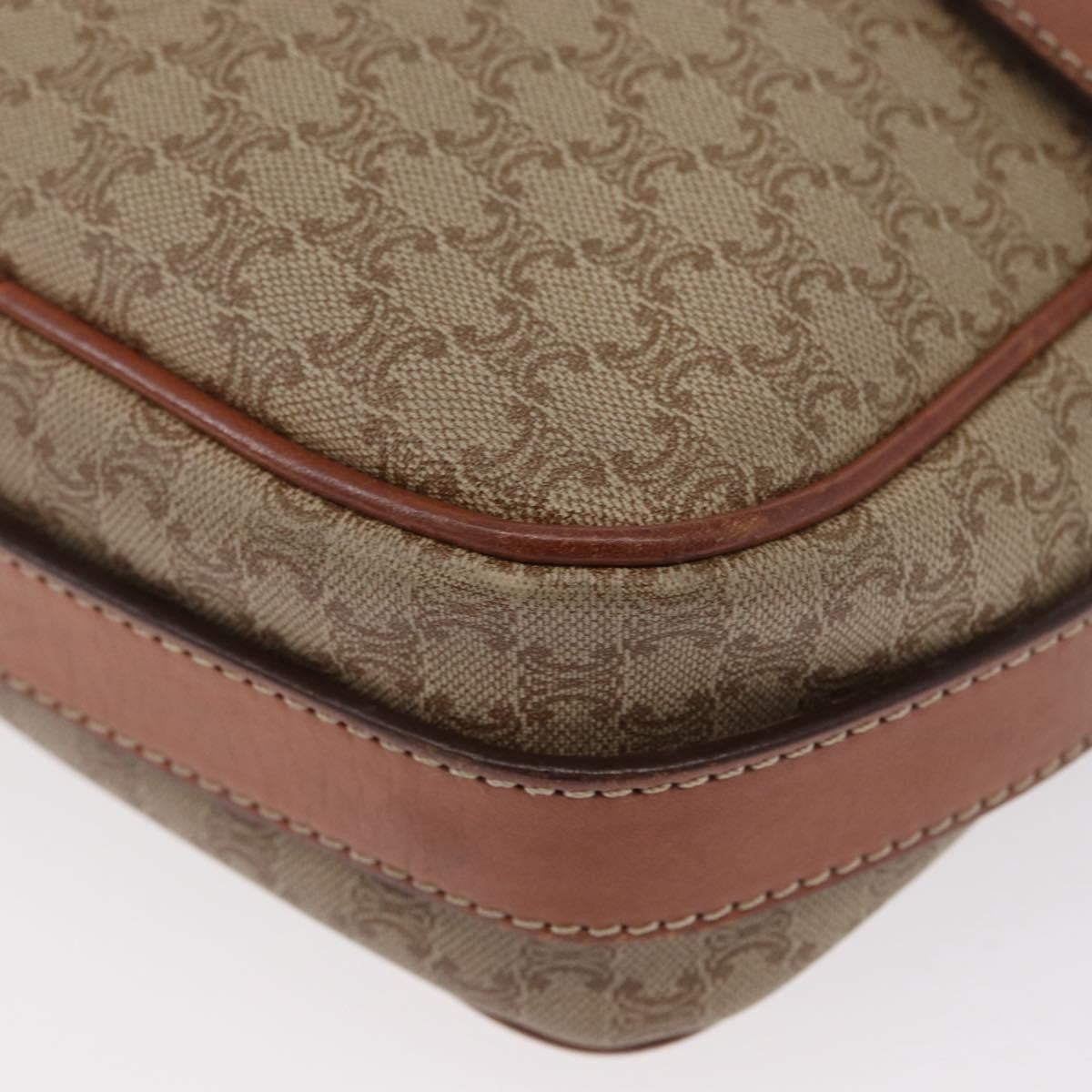Celine Vintage Macadam Canvas and Leather, Beige, Canvas, Shoulder Bag