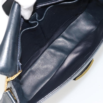 Celine Shoulder Leather, Navy, Leather, Shoulder Bag