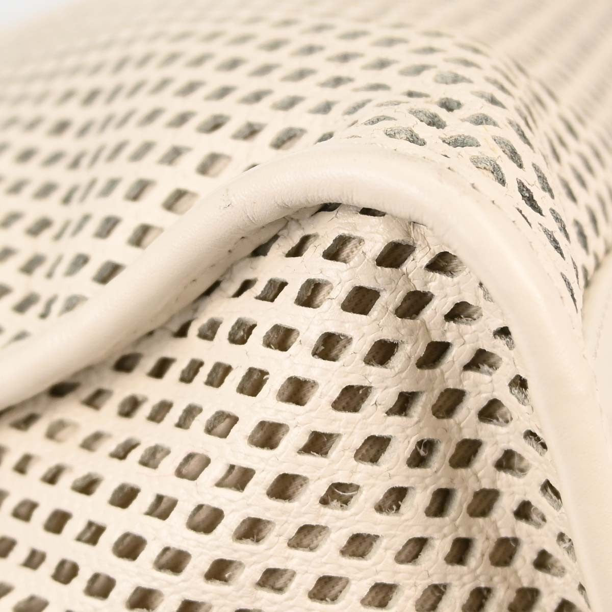 Chanel Up In The Air Top Handle Perforated Leather, White, Leather, Tote Bag