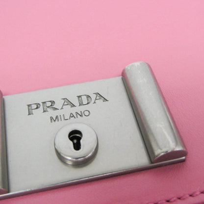 Prada Lux Chain Lock Flap Saffiano Leather, Pink, Leather, Shoulder Bag