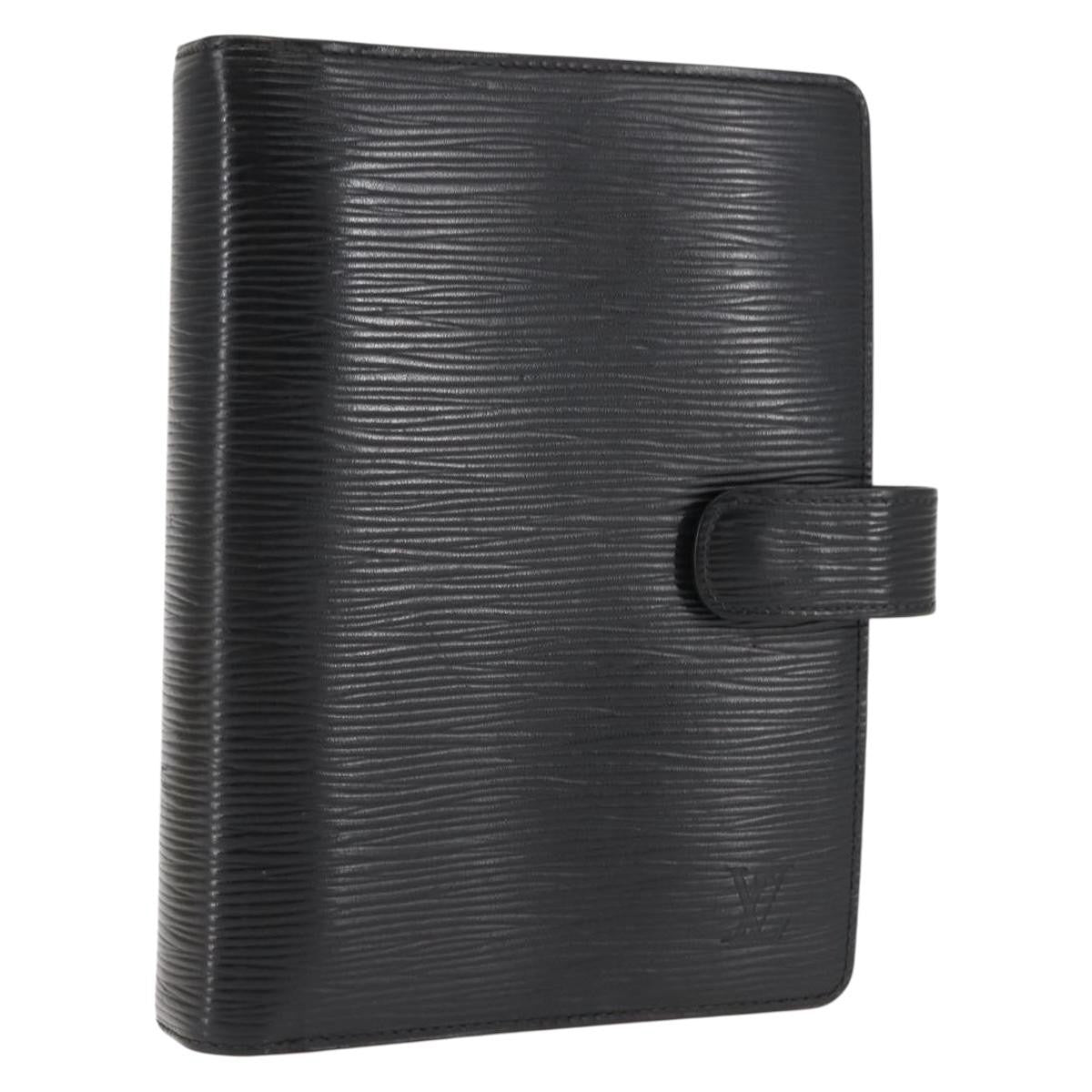 Louis Vuitton Agenda Cover Epi Leather, Black, Leather, Wallet