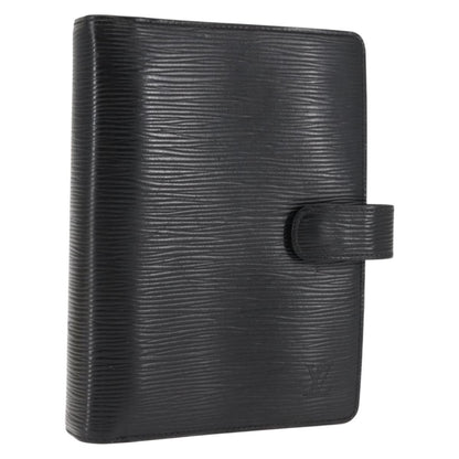 Louis Vuitton Agenda Cover Epi Leather, Black, Leather, Wallet
