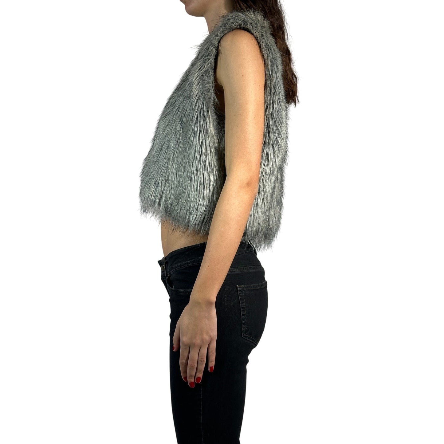 KENNETH COLE Cropped Faux Fur Vest