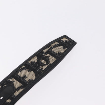 Christian Dior D Buckle Belt Canvas and Leather, Navy, Canvas, Belt