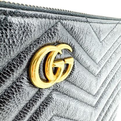 Gucci GG Marmont Pouch Matelasse Leather, Black, Leather, Clutch