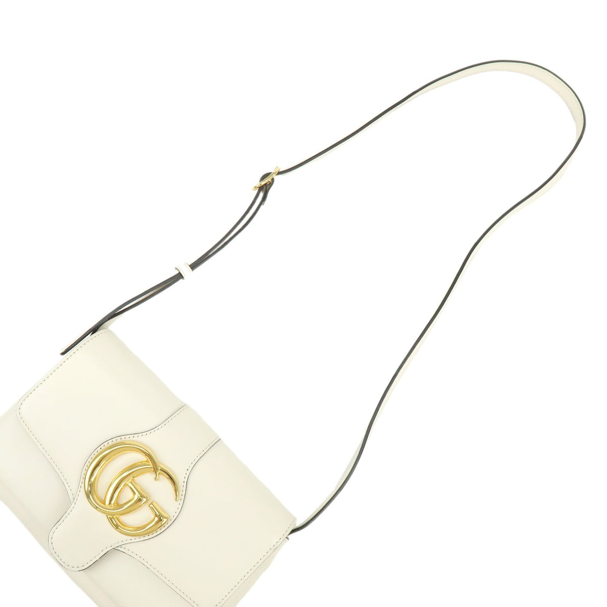 Gucci Arli Leather, White, Leather, Shoulder Bag
