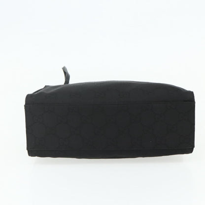 Gucci Vintage Bamboo Handle Tote GG Canvas, Black, Canvas, Tote Bag