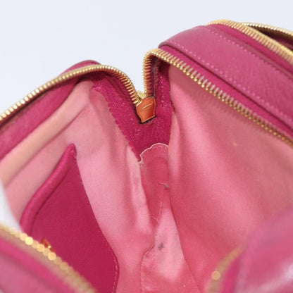 Miu Miu Madras Double Zip Leather, Pink, Leather, Crossbody Bag