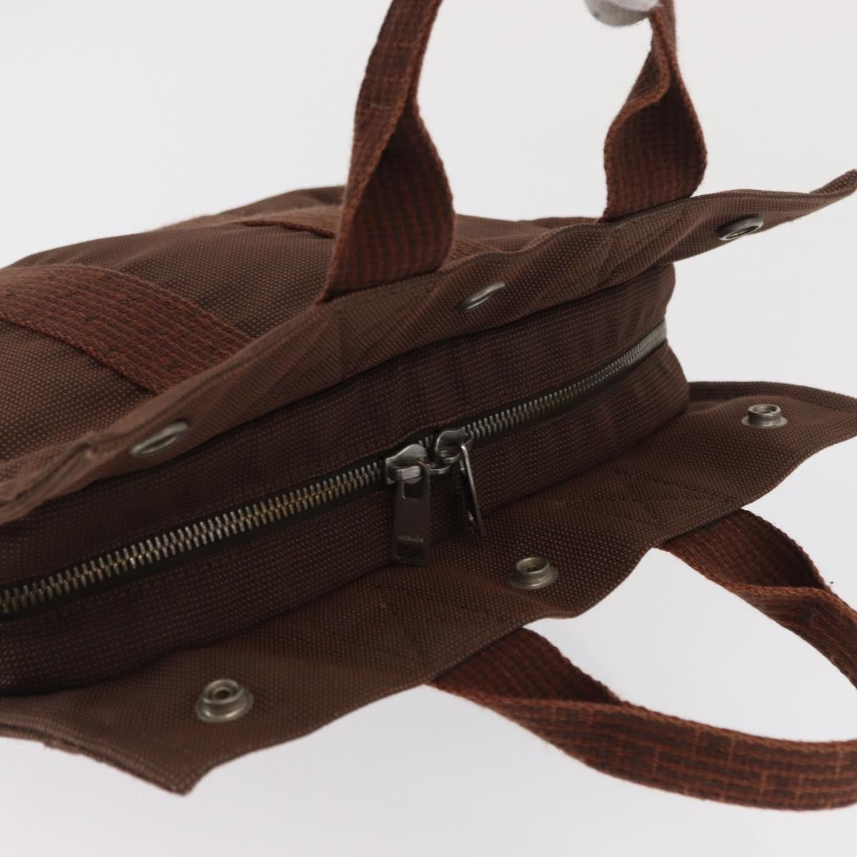 Hermes Fourre-tout Herline Canvas, Brown, Canvas, Tote Bag
