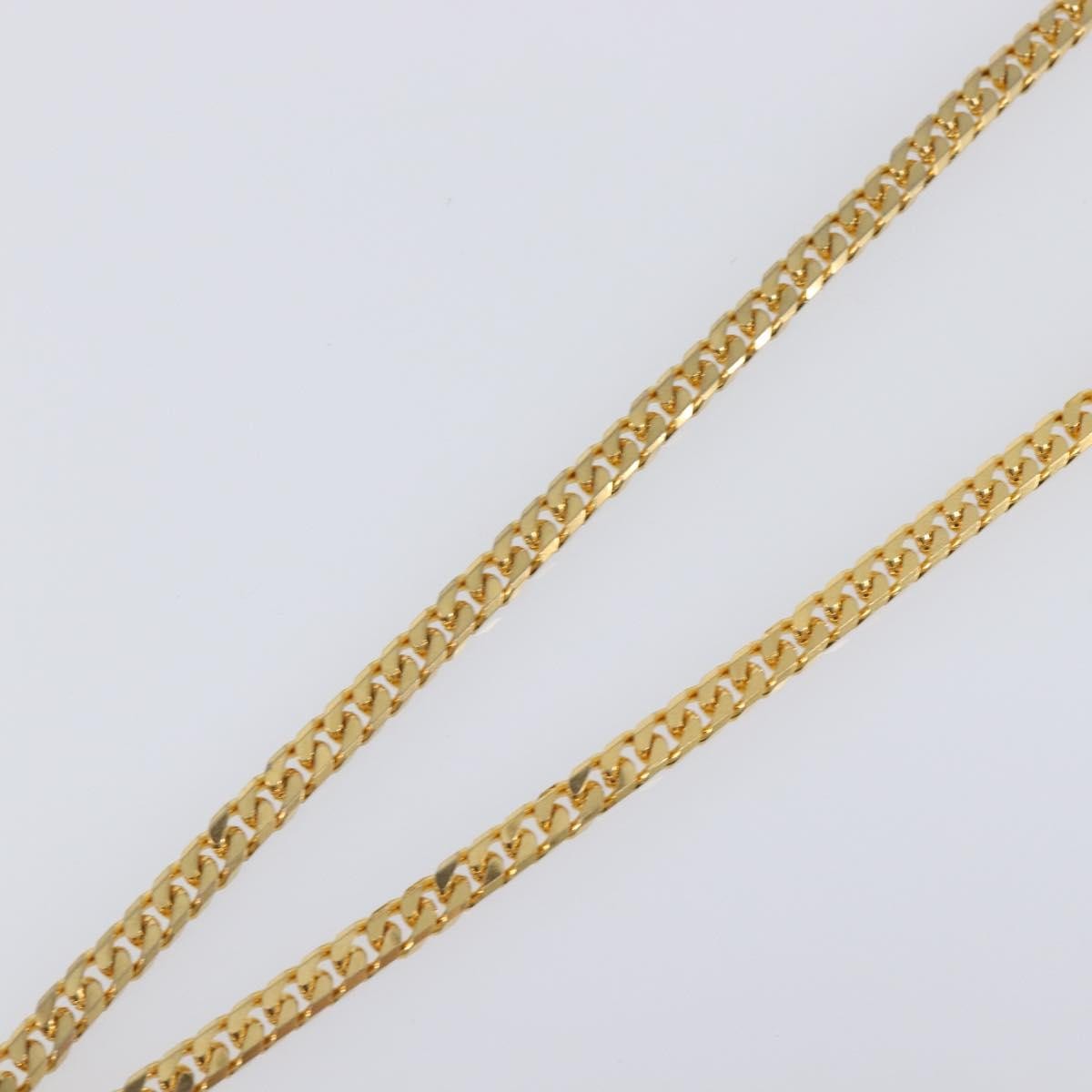 Celine Vintage Logo Circle Pendant Metal, Gold, Metal, Necklace
