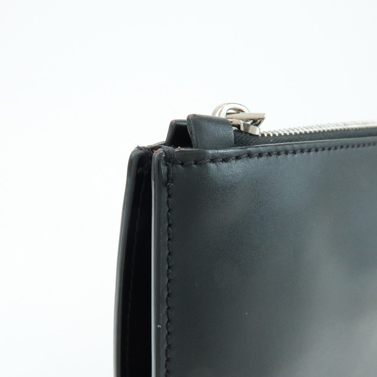 Valentino Garavani VLTN Zip Pouch Printed Leather, Black, Leather, Clutch