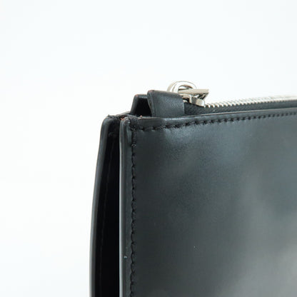 Valentino Garavani VLTN Zip Pouch Printed Leather, Black, Leather, Clutch