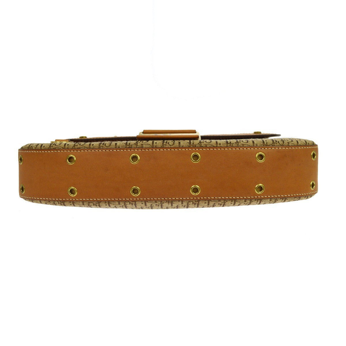 Christian Dior Vintage Street Chic Columbus Diorissimo Canvas with Leather, Brown, Canvas, Shoulder Bag