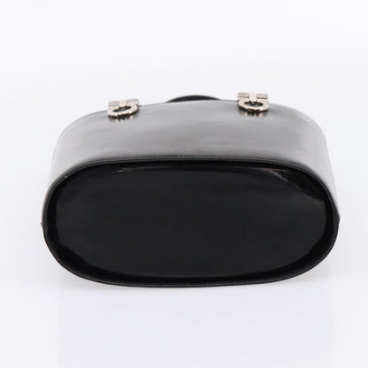 Salvatore Ferragamo Gancini Top Handle Patent leather, Black, Patent Leather, Handbag