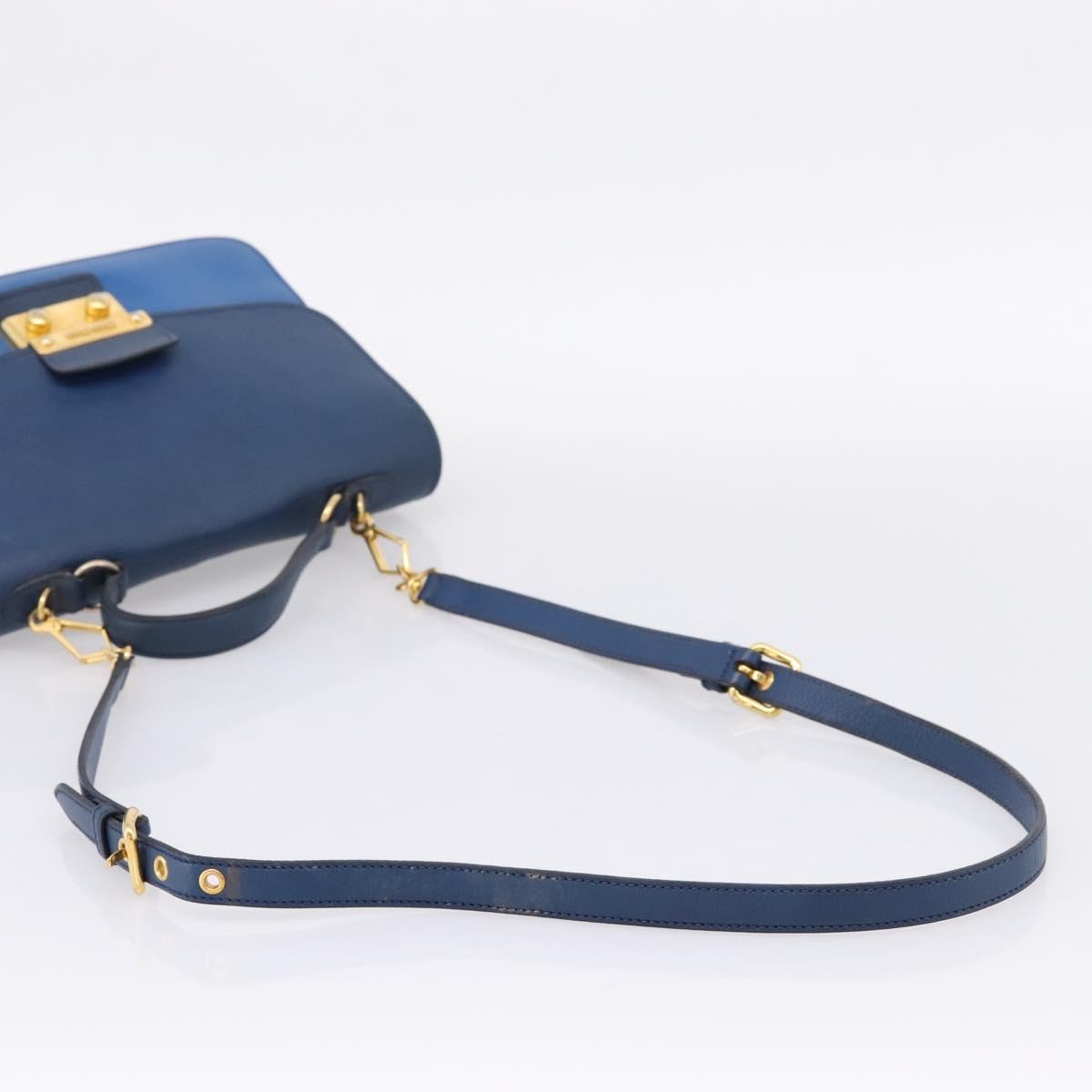Miu Miu Madras Top Handle Leather, Navy, Leather, Handbag