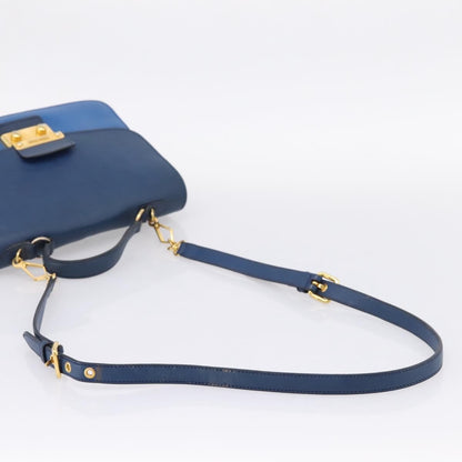 Miu Miu Madras Top Handle Leather, Navy, Leather, Handbag