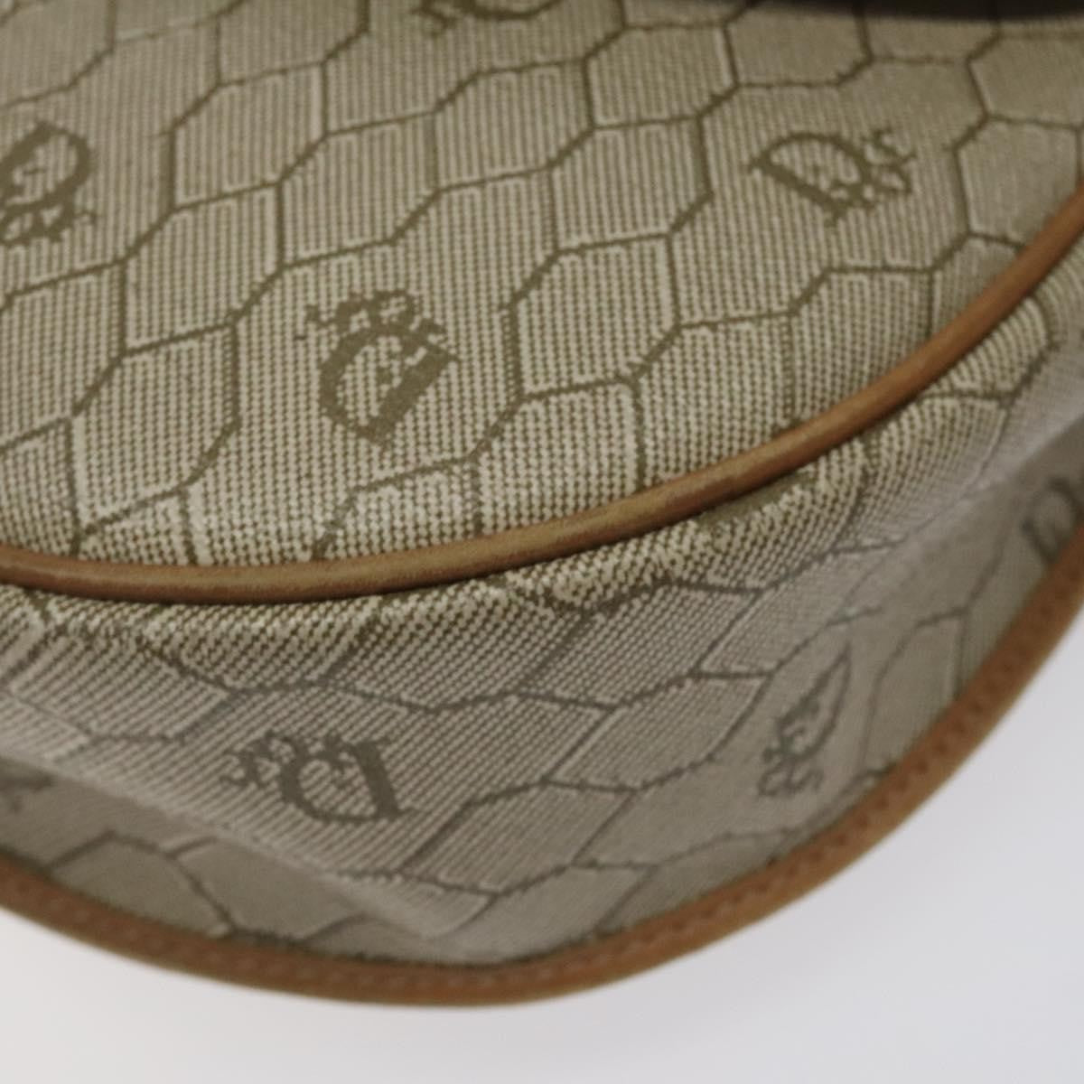 Christian Dior Vintage Honeycomb Flap Canvas and Leather, Beige, Canvas, Shoulder Bag