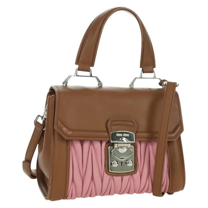 Miu Miu Convertible Top Handle Satchel Matelasse Leather, Pink, Leather, Handbag