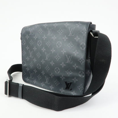 Louis Vuitton District Messenger Monogram Eclipse Canvas, Gray, Canvas, Handbag