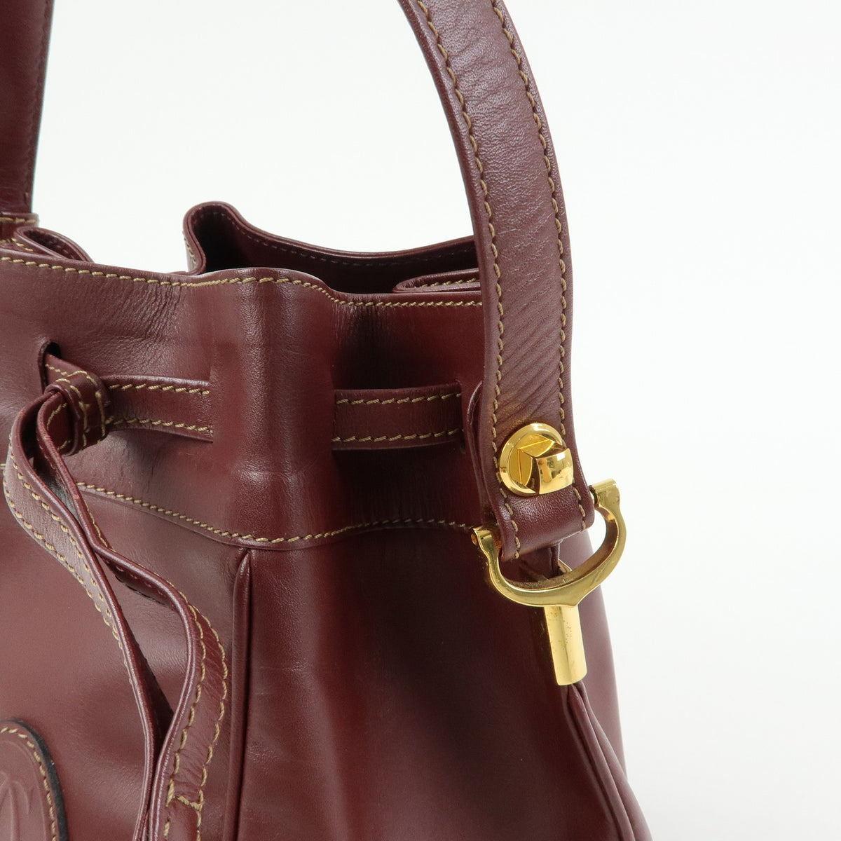 Cartier Must de Cartier Leather, Burgundy, Leather, Shoulder Bag