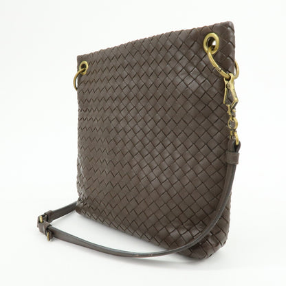 Bottega Veneta Shoulder Intrecciato Nappa, Brown, Leather, Shoulder Bag