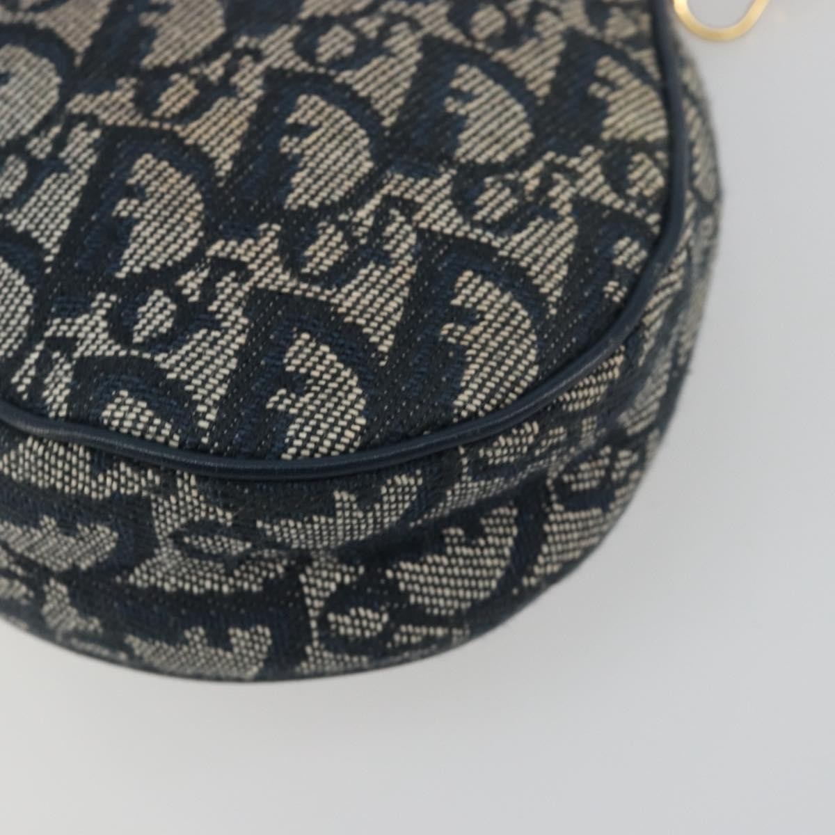 Christian Dior Vintage Saddle Diorissimo Canvas, Navy, Canvas, Shoulder Bag