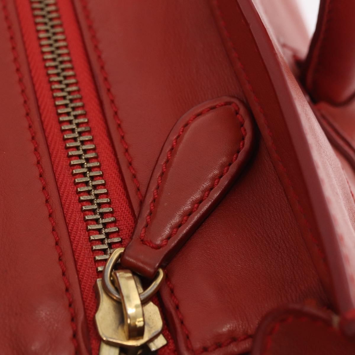 Celine Luggage Suede, Red, Leather, Handbag