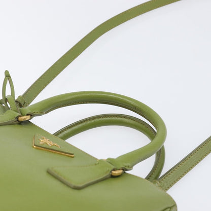 Prada Galleria  Strap Leather, Green, Leather, Handbag