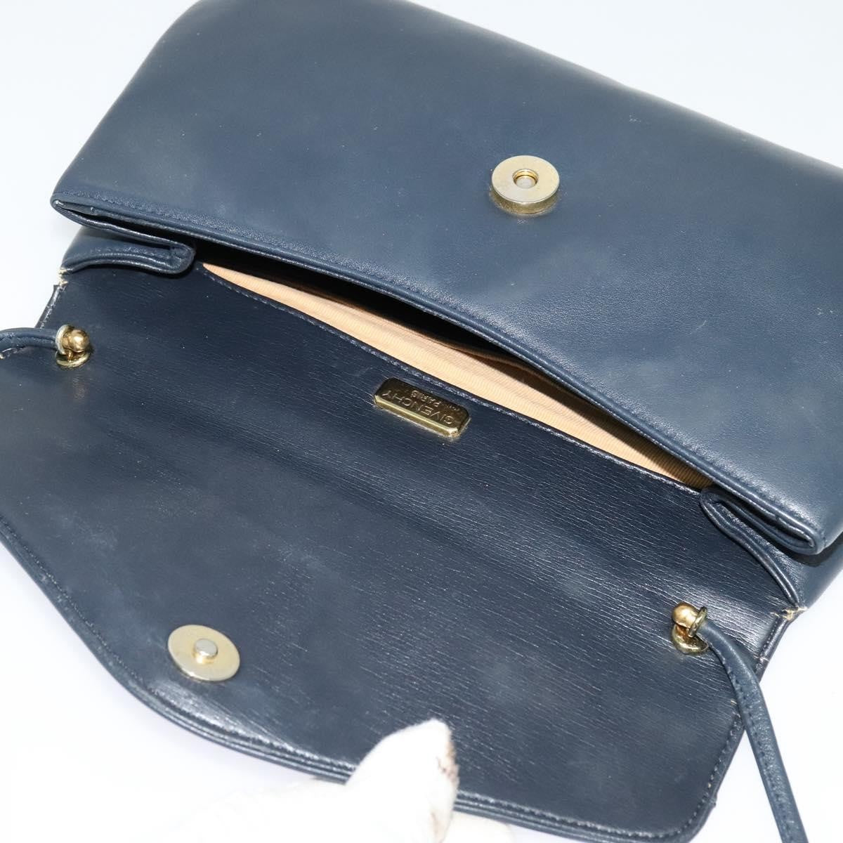 Givenchy Vintage 4G Leather, Navy, Leather, Shoulder Bag