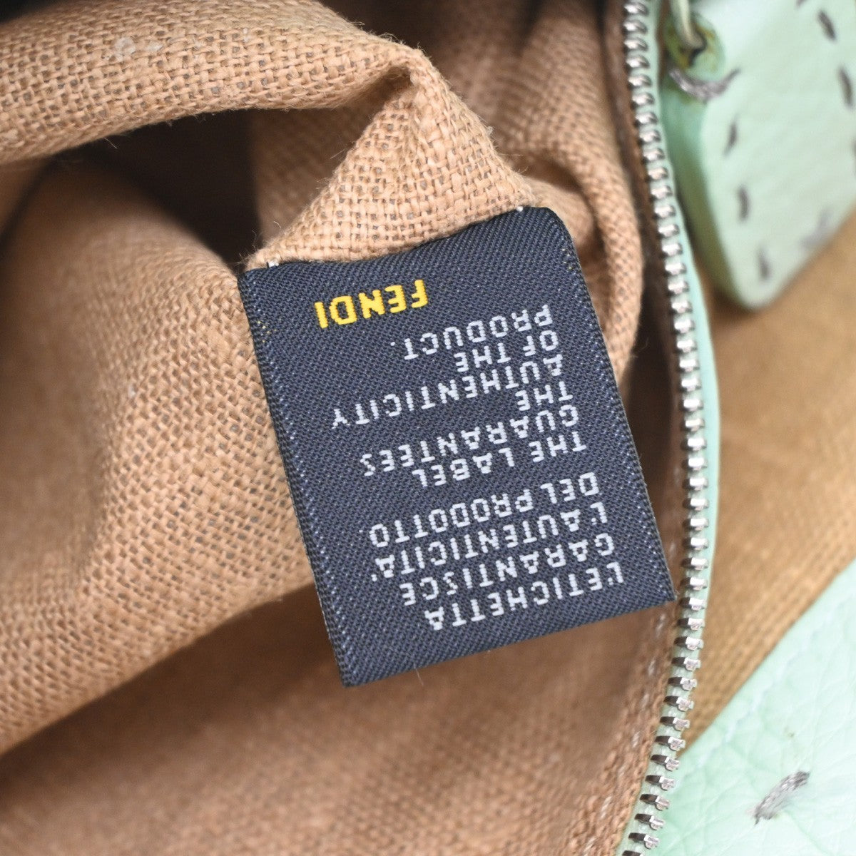 Fendi Roll Tote Selleria Leather, Green, Leather, Tote Bag