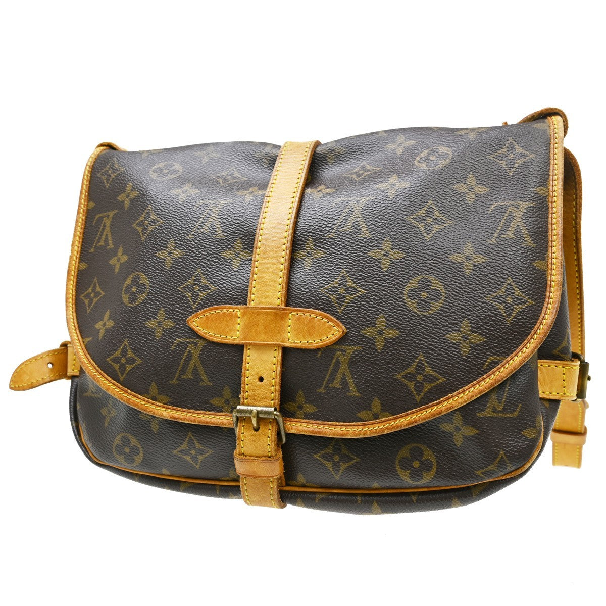 Louis Vuitton Saumur Monogram, Brown, Canvas, Shoulder Bag