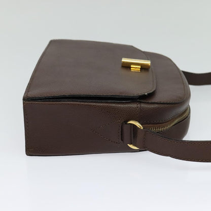 Celine Vintage Turnlock Leather, Brown, Leather, Shoulder Bag