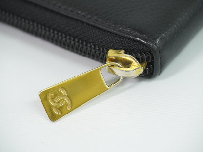 Chanel Timeless CC Zipped Caviar, Black, Leather, Wallet