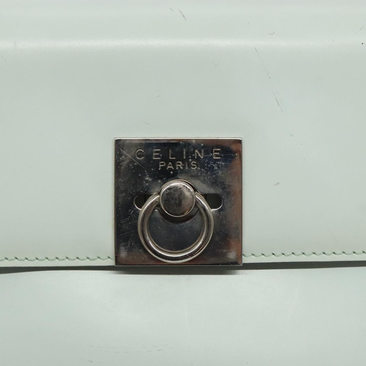 Celine Flap Shoulder Leather, Silver, Leather, Shoulder Bag