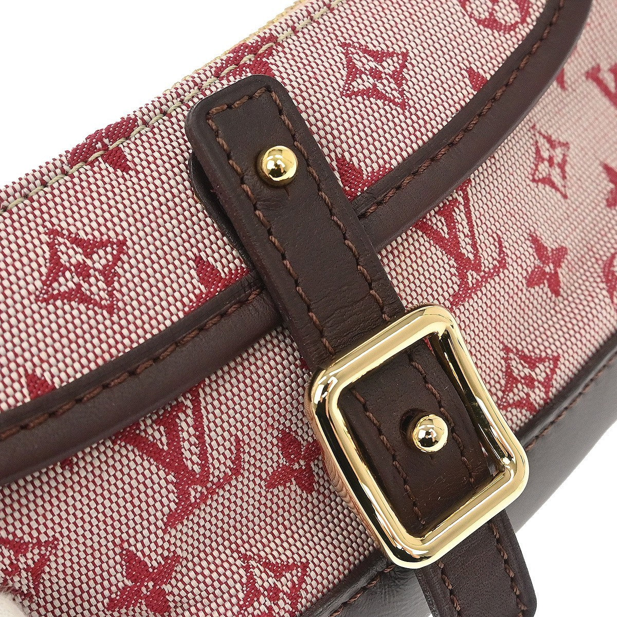 Louis Vuitton Anne Sophie Clutch Mini Lin, Red, Canvas, Clutch