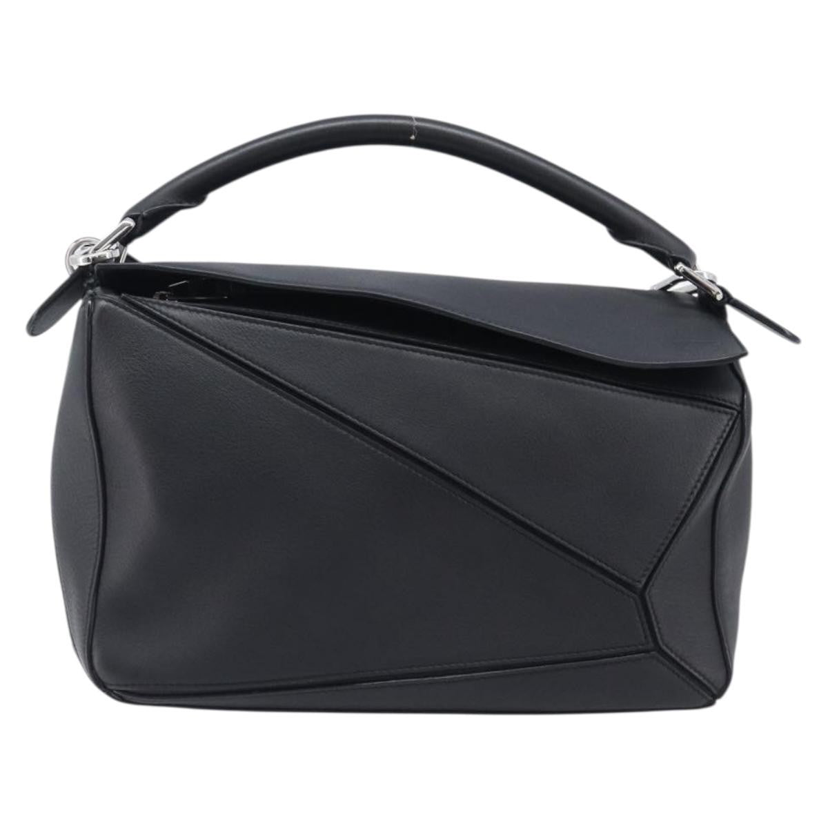 Loewe Puzzle Leather, Black, Leather, Handbag