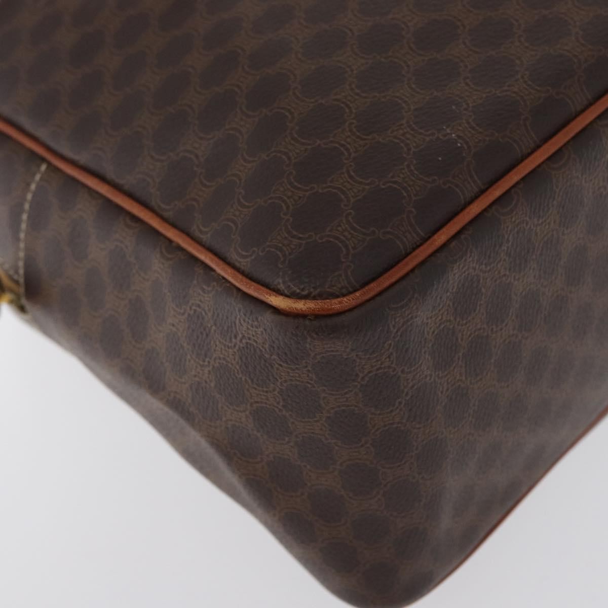 Celine Vintage Macadam Canvas and Leather, Brown, Canvas, Handbag