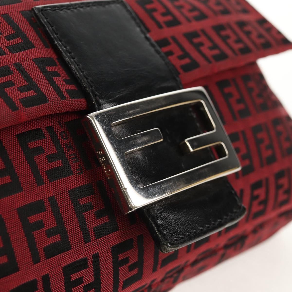 Fendi Baguette Zucchino Canvas, Red, Canvas, Handbag